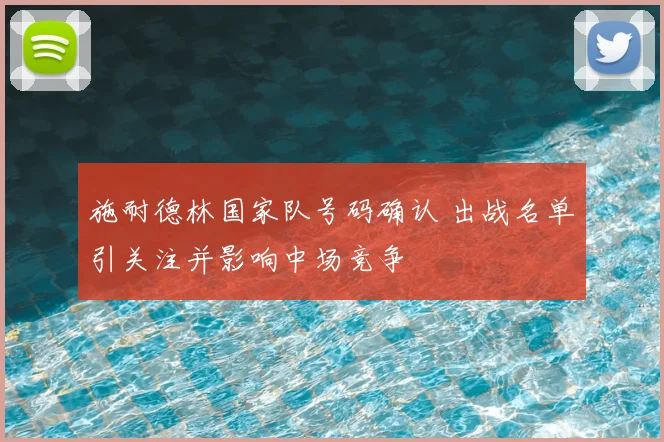 施耐德林国家队号码确认 出战名单引关注并影响中场竞争